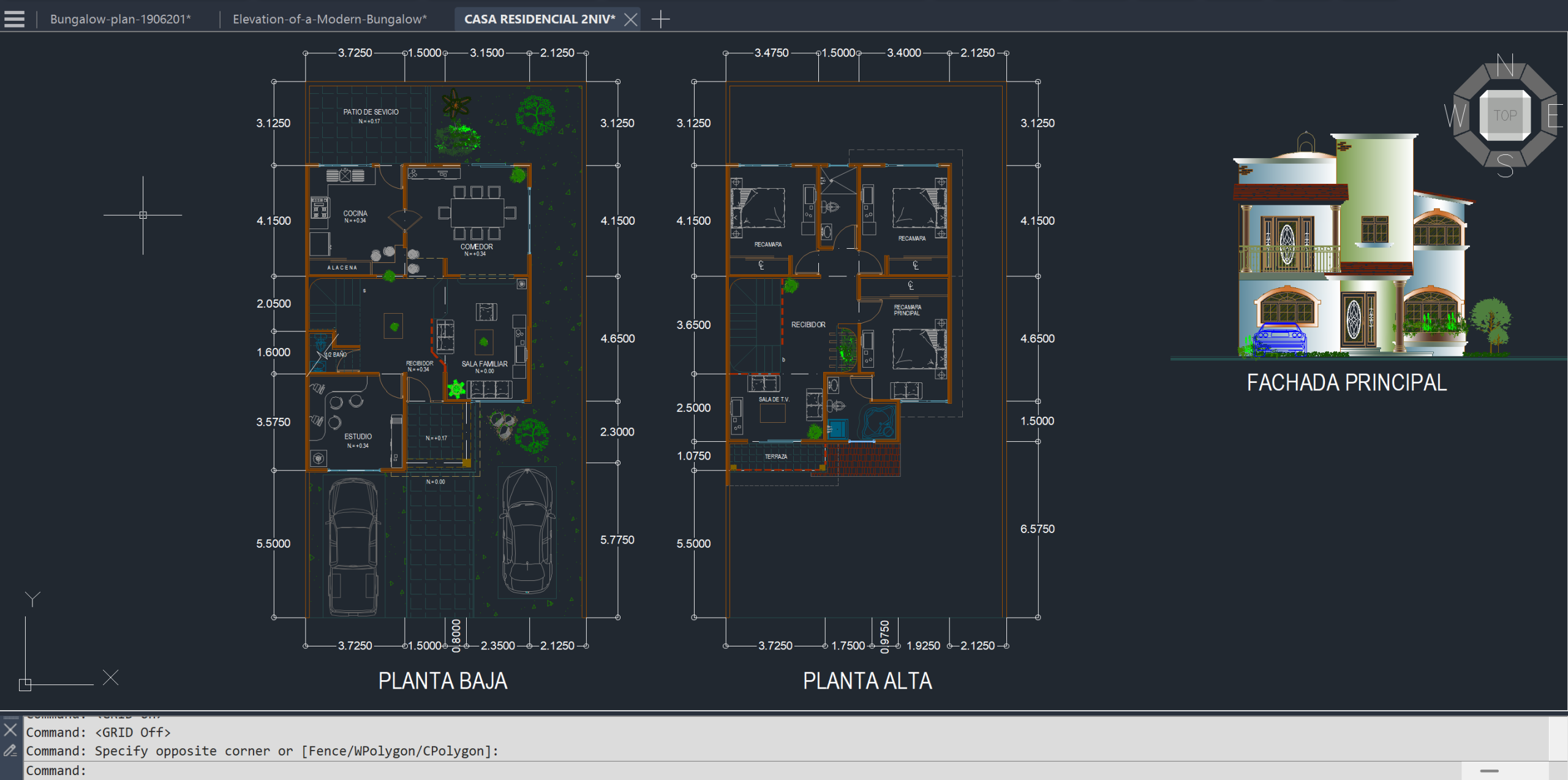 Bungalow House Detailed Drawing Set DWG preview